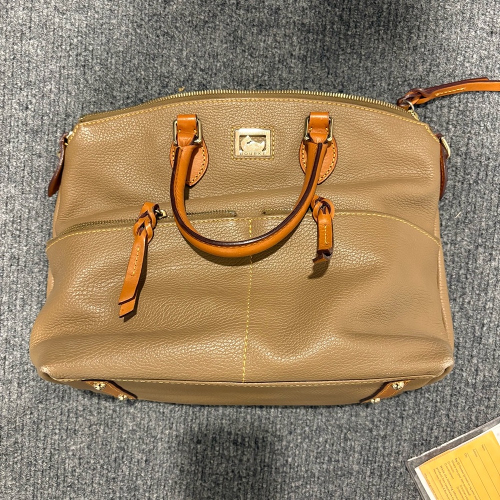 Dooney & Bourke Taupe double pocket satchel